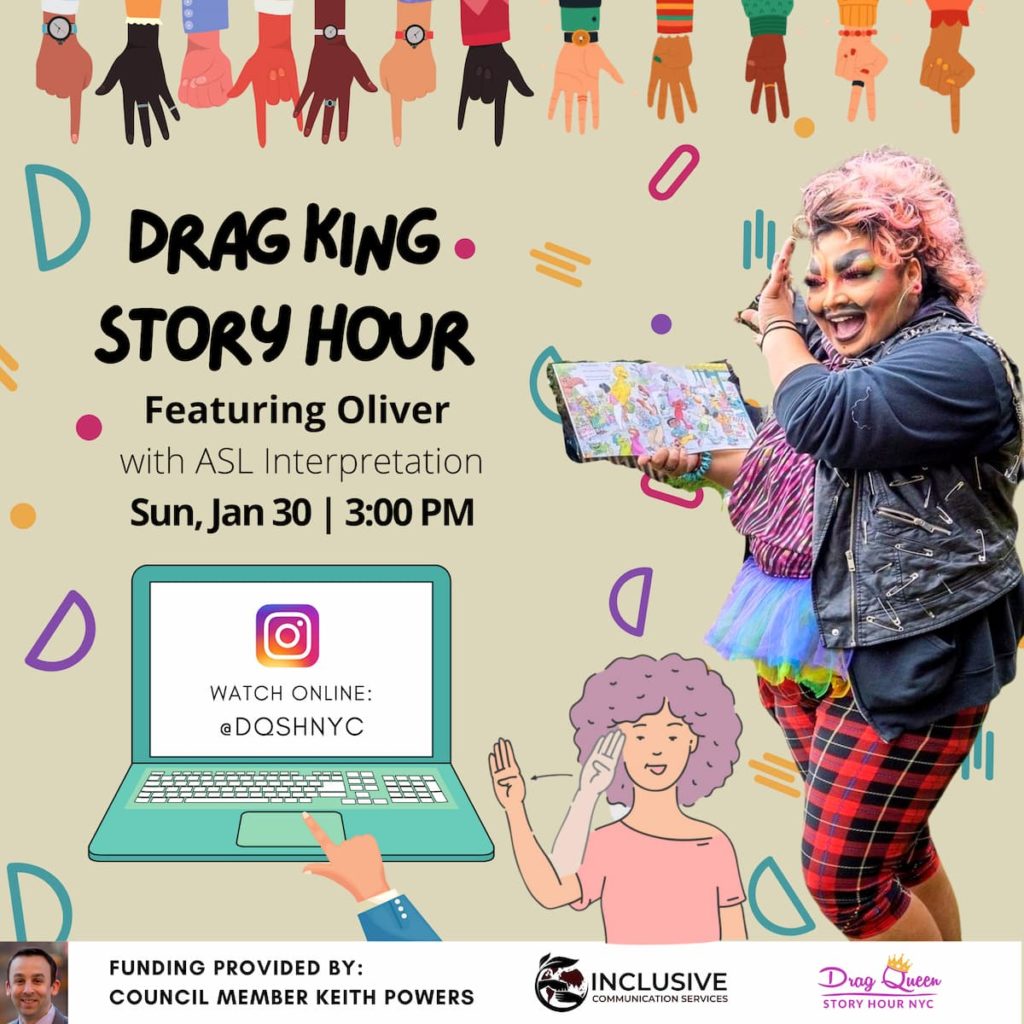Drag King Story Hour, featuring Oliver with ASL Interpretation